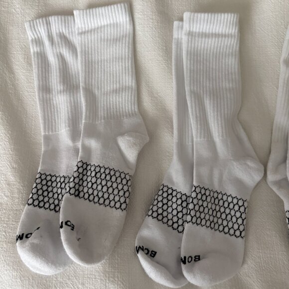 Bombas Women's Solid Calf Socks Size M (8-10.5) in White - Picture 3 of 5